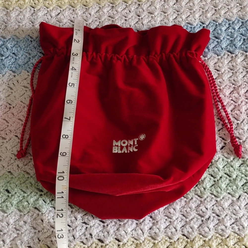 Montblanc Red Velvet Pull String Cinch Duster Bag